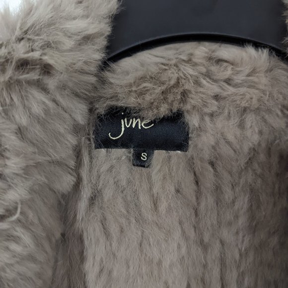 Beige June Fur & Wool Cardigan s:Small - Picture 3 of 4